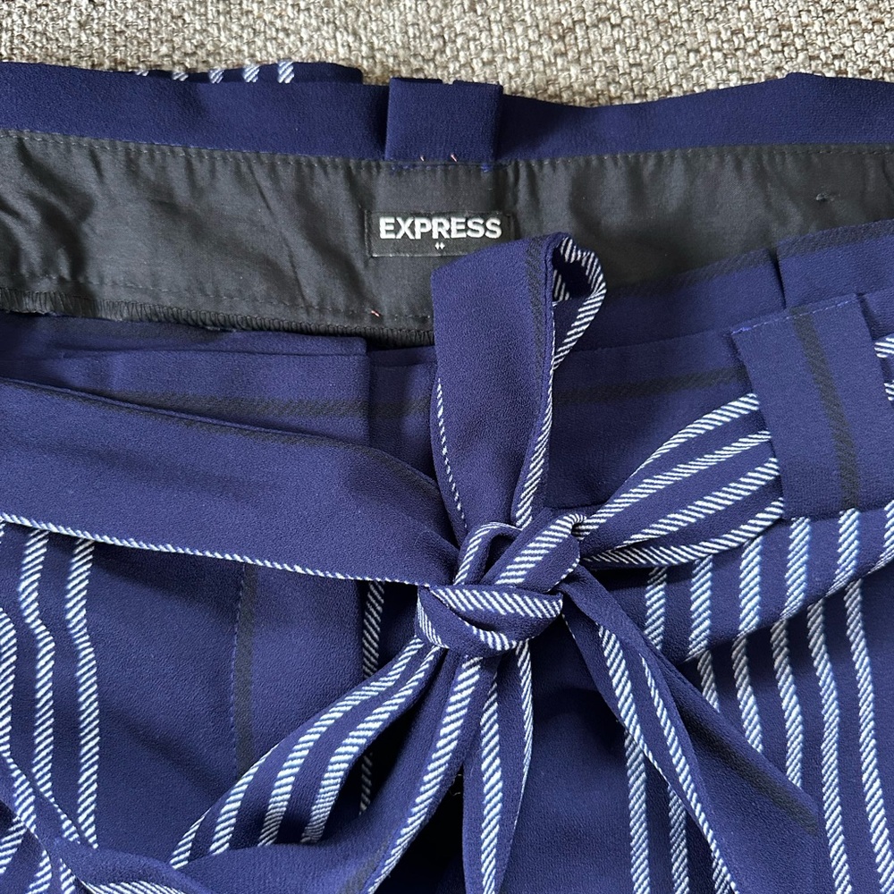NWOT Express Navy Striped Pants with Accents - 14 - Picture 4 of 9